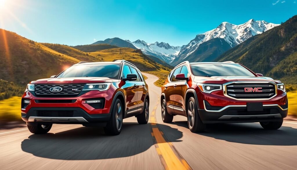 SUV performance comparison between Ford Explorer and GMC Acadia