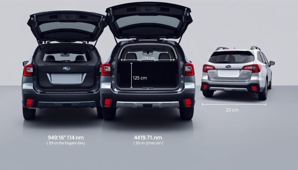 Trunk size by trim of Subaru Outback models comparison