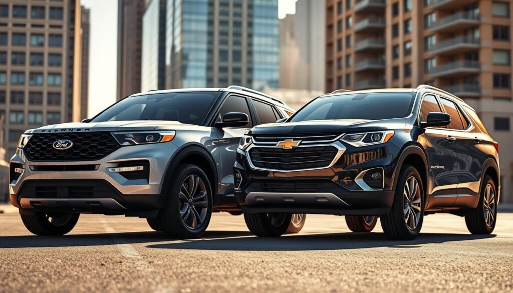 exterior design of Ford Explorer and Chevy Traverse exterior design of Ford Explorer and Chevy Traverse