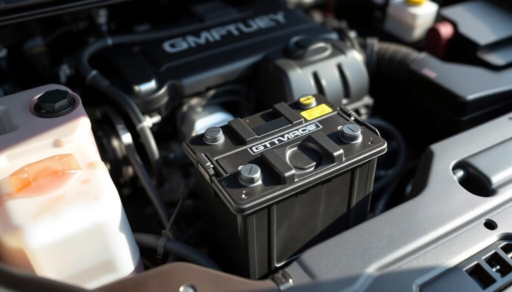 gmc acadia battery location