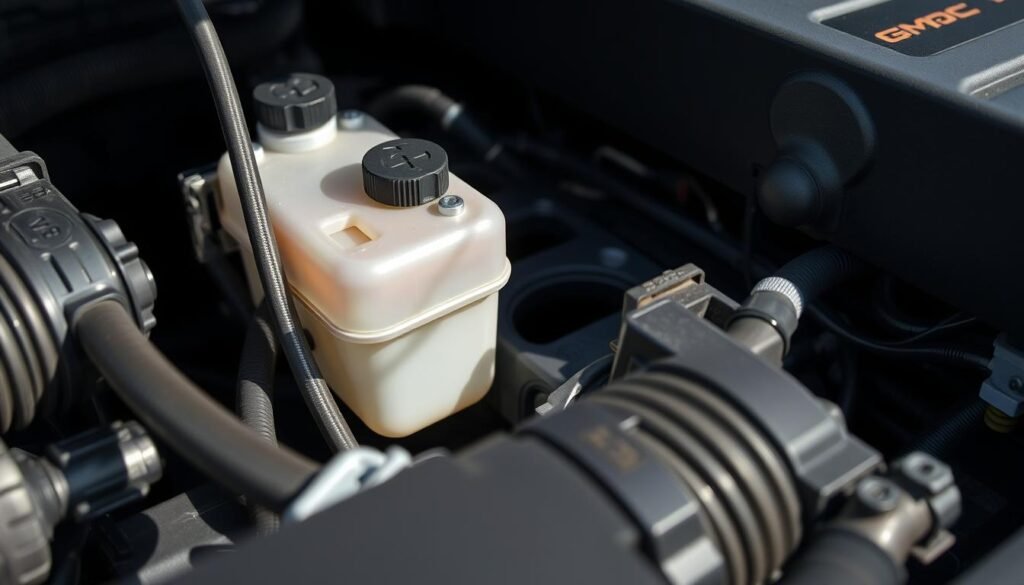 gmc sierra power steering fluid reservoir location