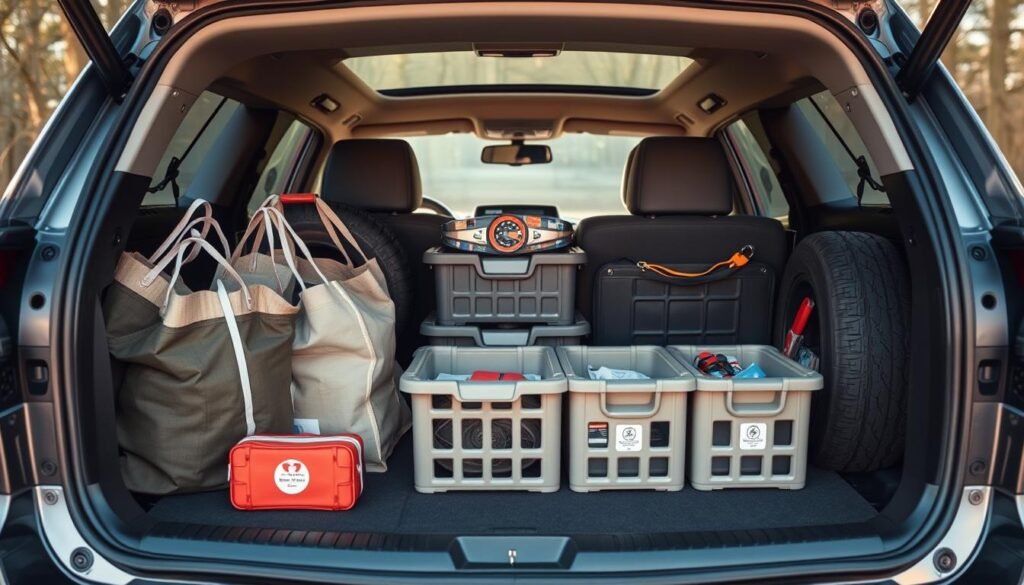 organizing subaru outback trunk