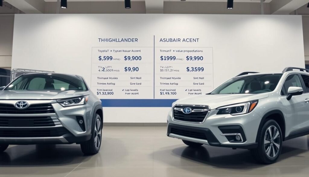 pricing comparison of SUVs pricing comparison of SUVs