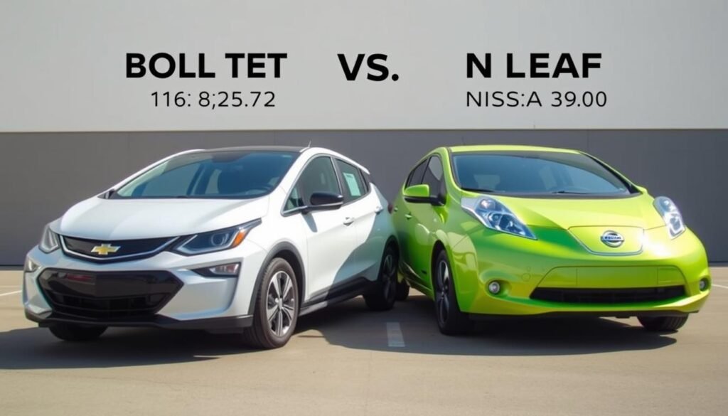Chevy Bolt and Nissan Leaf electric car performance and range comparison