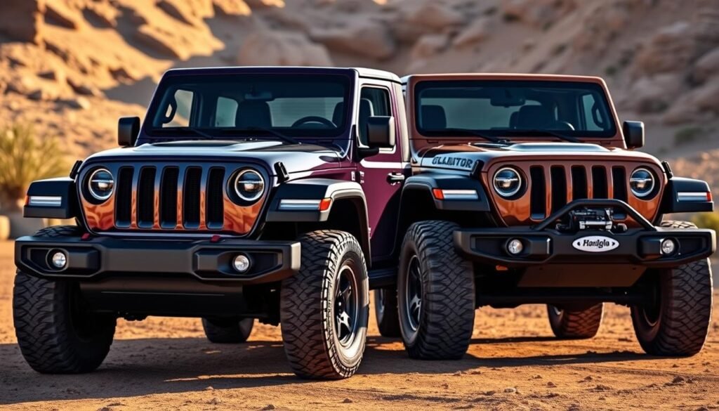 Jeep design differences between Wrangler and Gladiator