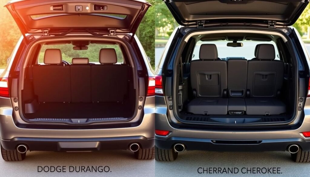 cargo capacity and interior space comparison between Dodge Durango and Jeep Grand Cherokee