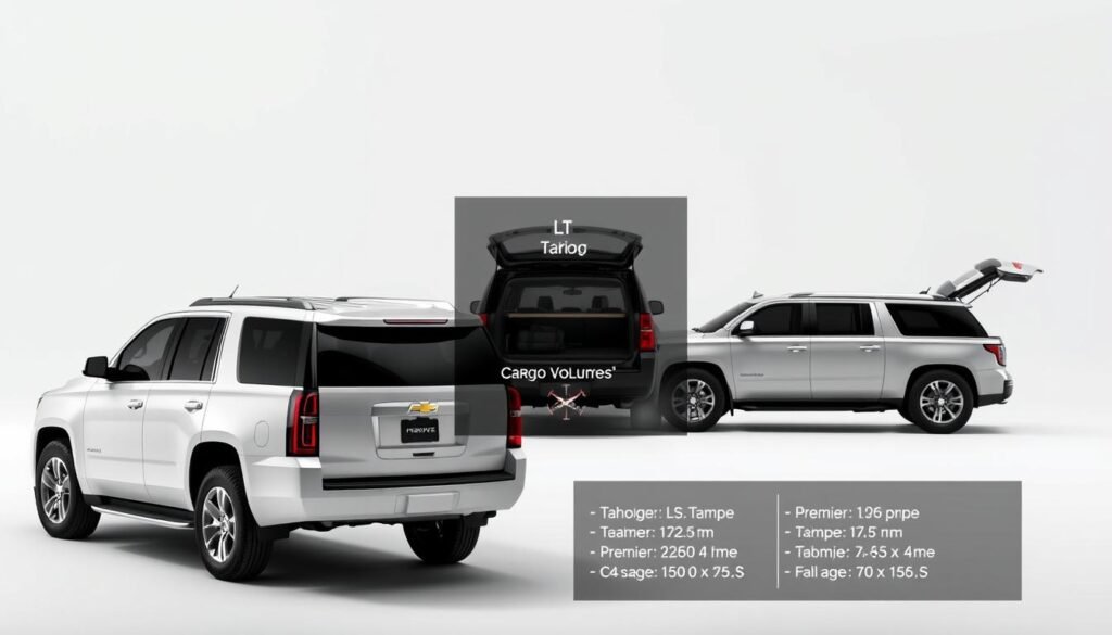 chevy tahoe trims cargo capacity