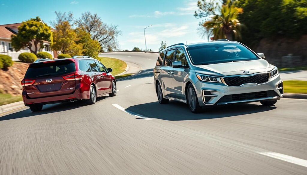 driving experience and handling comparison between Toyota Sienna and Kia Carnival driving experience and handling comparison between Toyota Sienna and Kia Carnival