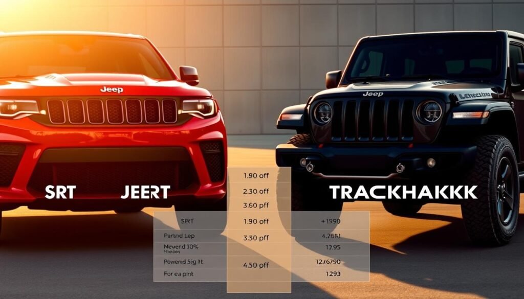 fuel economy comparison Jeep SRT vs Trackhawk