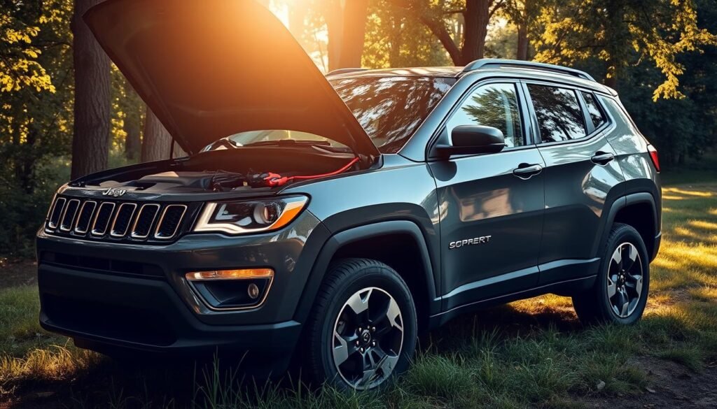 jump-starting jeep compass
