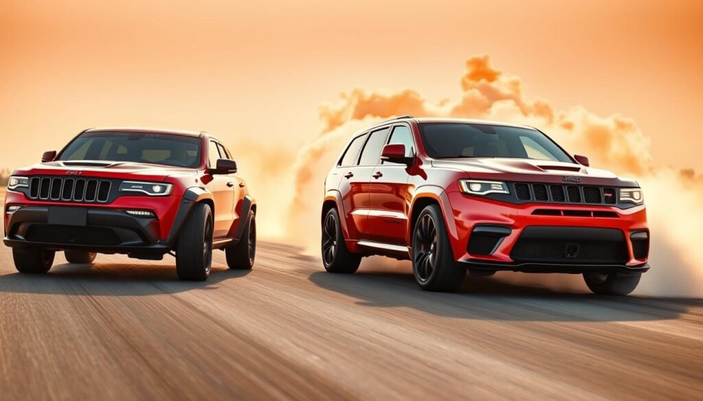performance comparison between Jeep SRT and Trackhawk