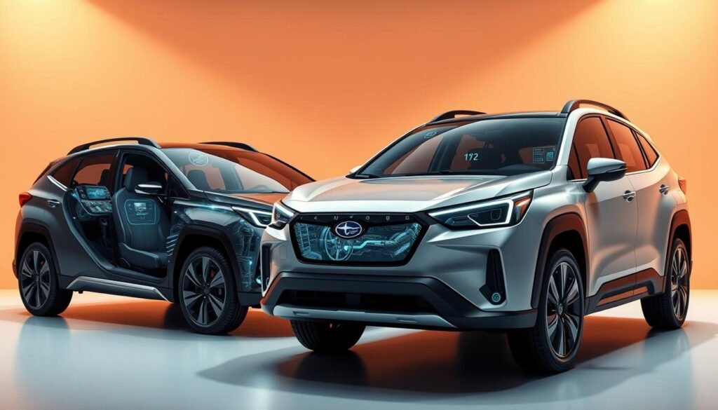 technology features of toyota bZ4X and subaru solterra