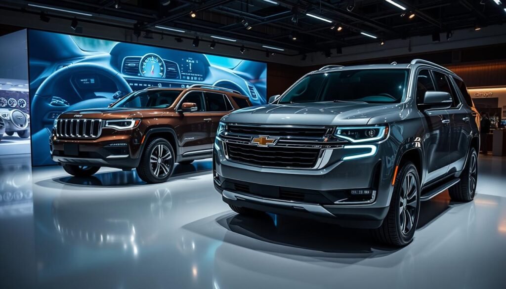 technology options jeep wagoneer vs chevrolet tahoe