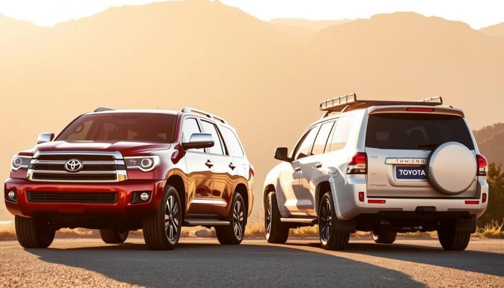 towing comparison of Toyota Sequoia and Land Cruiser