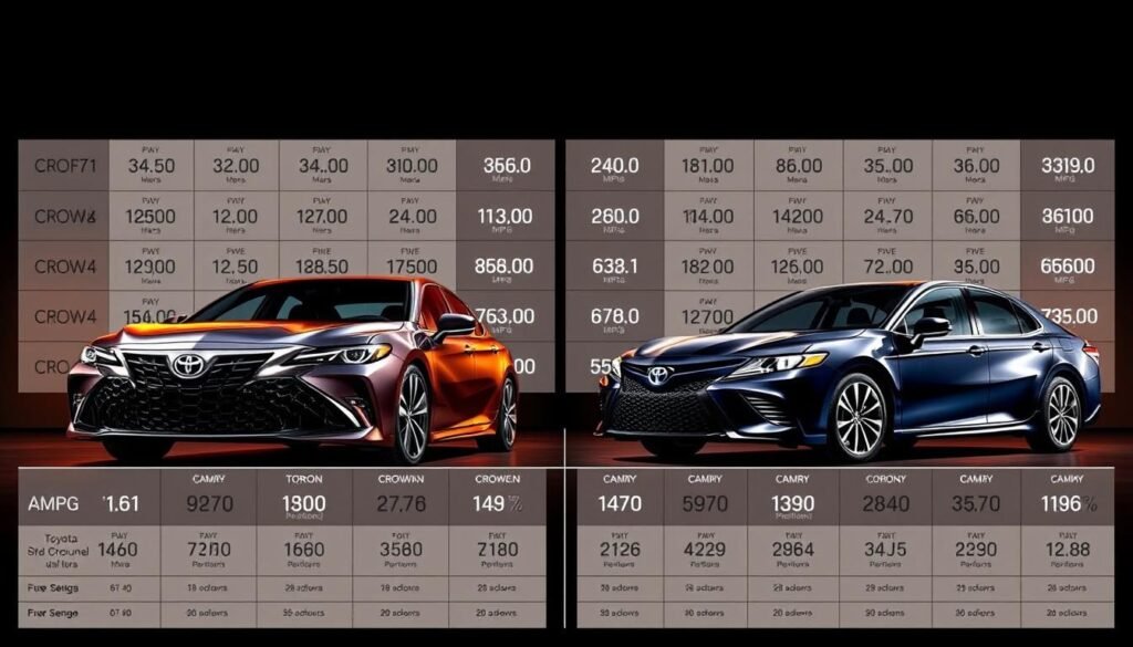 toyota crown vs camry fuel efficiency comparison