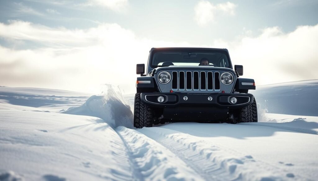 winter driving with jeep wranglers
